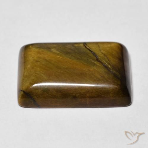 Olho de Tigre Marrom-amarelado Natural 12.60ct, baguete, Opaco