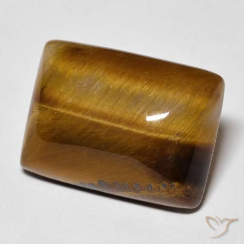 Olho de Tigre Medium Light-Brown Natural 13.72ct, baguete, Opaco