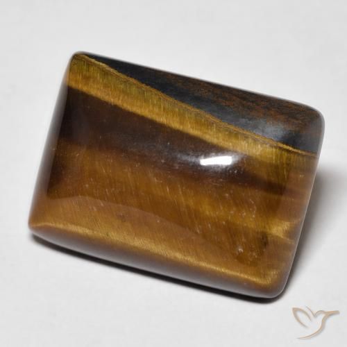 Olho de Tigre Medium Light-Brown Natural 14.98ct, baguete, Opaco