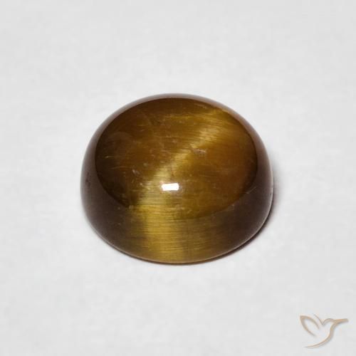 Olho de Tigre Marrom dourado Natural 2.32ct, Redondo, Opaco