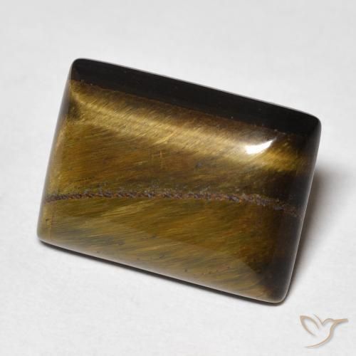 Olho de Tigre Castanho médio Natural 12.70ct, baguete, Opaco