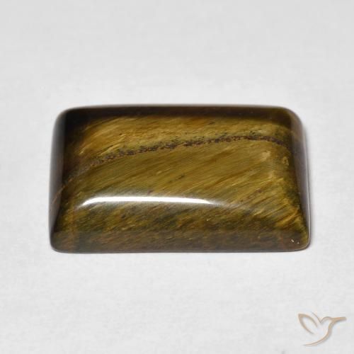 Olho de Tigre Castanho médio Natural 12.70ct, baguete, Opaco