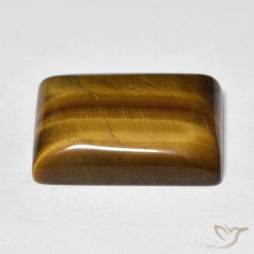 Olho de Tigre Marrom Quente Natural 13.82ct, baguete, Opaco