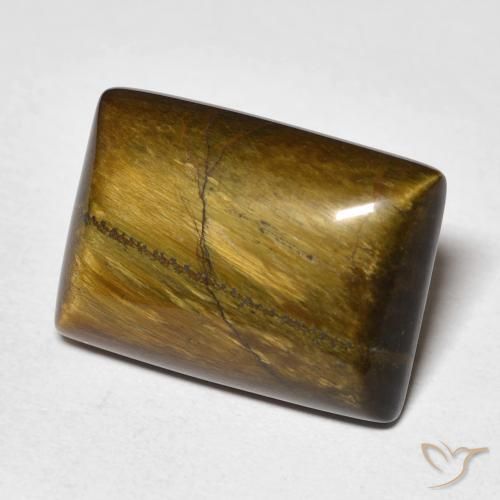 Olho de Tigre Marrom Quente Natural 12.80ct, baguete, Opaco
