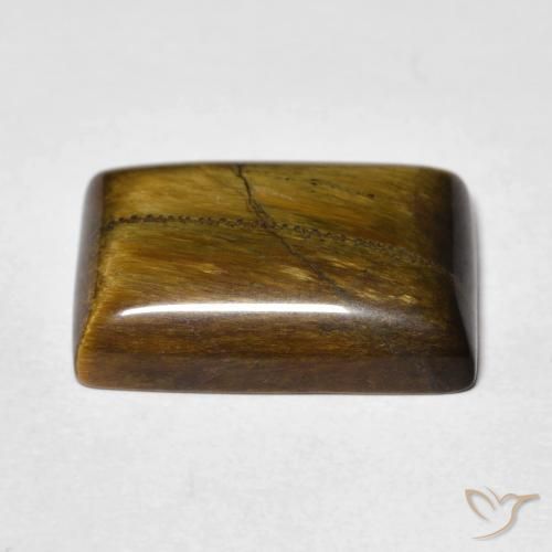 Olho de Tigre Marrom Quente Natural 12.80ct, baguete, Opaco