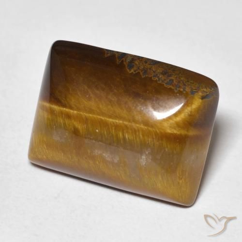 Olho de Tigre Castanho médio Natural 12.99ct, baguete, Opaco