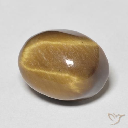 Olho de Tigre Castanho médio Natural 6.90ct, oval, Opaco