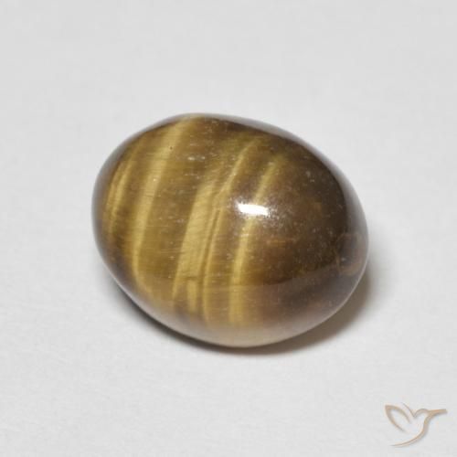 Olho de Tigre Castanho médio Natural 4.09ct, oval, Opaco