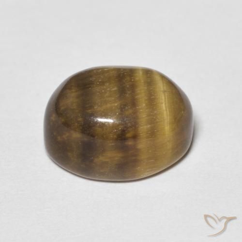 Olho de Tigre Castanho médio Natural 4.09ct, oval, Opaco