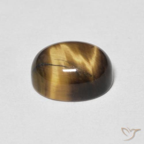 Olho de Tigre Marrom-amarelado Natural 2.43ct, oval, Opaco