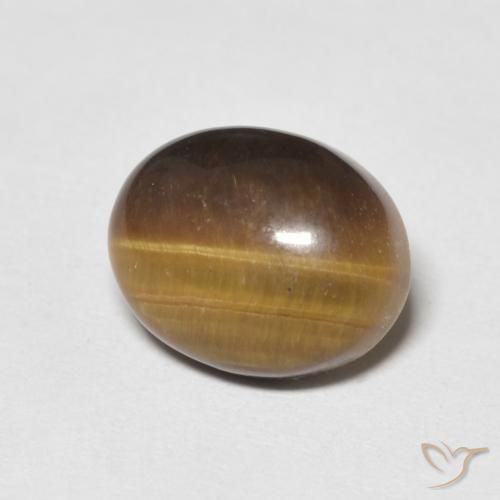 Olho de Tigre Marrom-amarelado Natural 3.02ct, oval, Opaco