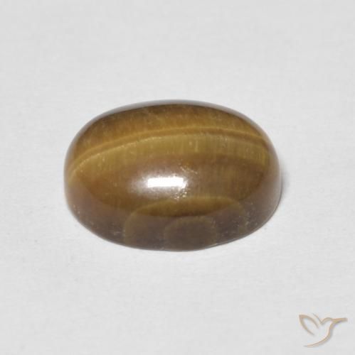 Olho de Tigre Marrom-amarelado Natural 3.02ct, oval, Opaco