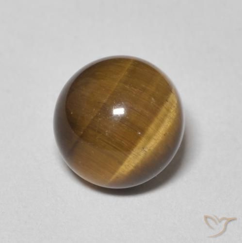 2.44ct Natural Castanho médio Olho de Tigre, Redondo, Opaco