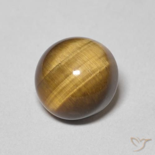 Olho de Tigre Castanho médio Natural 2.44ct, Redondo, Opaco