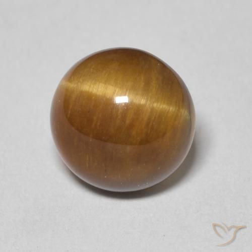 2.17ct Natural Castanho médio Olho de Tigre, Redondo, Opaco