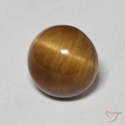 Olho de Tigre Castanho médio Natural 2.17ct, Redondo, Opaco
