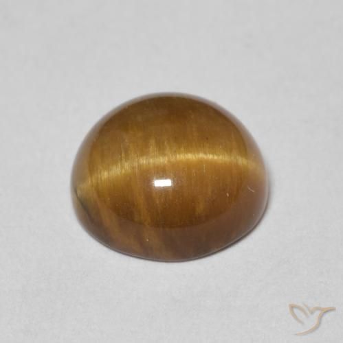 Olho de Tigre Castanho médio Natural 2.17ct, Redondo, Opaco