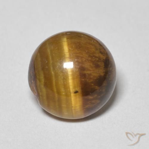 2.31ct Natural Castanho médio Olho de Tigre, Redondo, Opaco