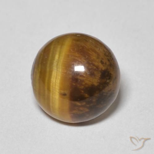 Olho de Tigre Castanho médio Natural 2.31ct, Redondo, Opaco