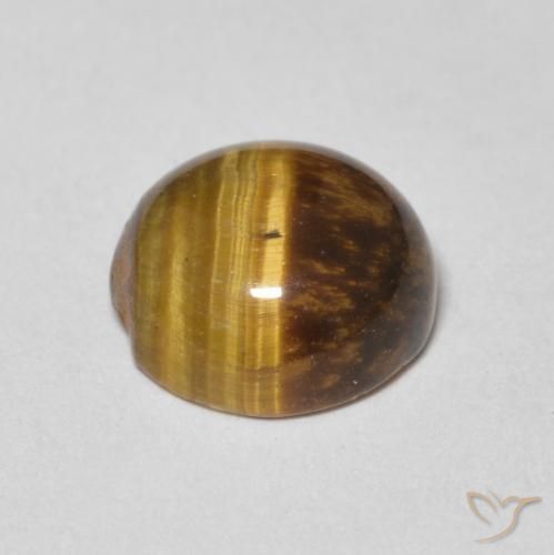 Olho de Tigre Castanho médio Natural 2.31ct, Redondo, Opaco