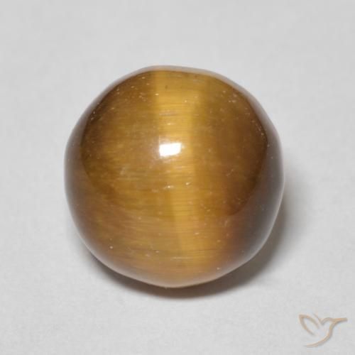 4.29ct Natural Marrom Quente Olho de Tigre, Redondo, Opaco