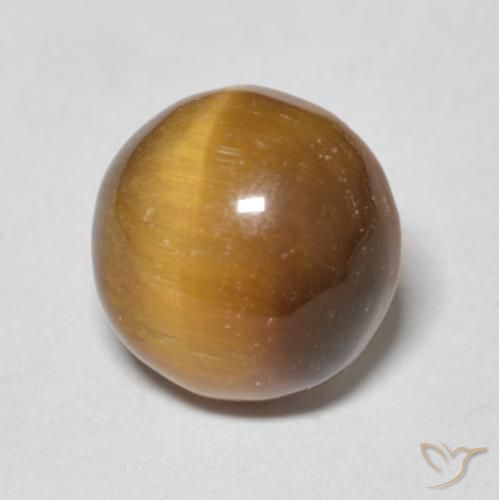 Olho de Tigre Marrom Quente Natural 4.29ct, Redondo, Opaco
