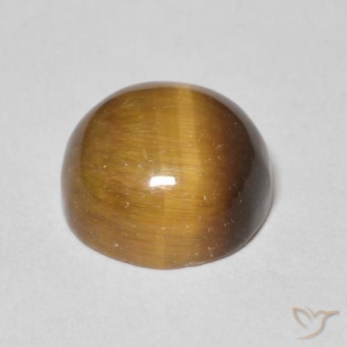 Olho de Tigre Marrom Quente Natural 4.29ct, Redondo, Opaco