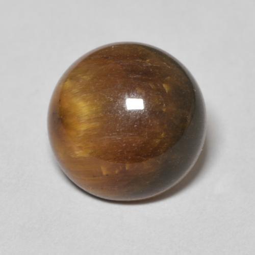 Olho de Tigre Castanho médio Natural 3.57ct, Redondo, Opaco