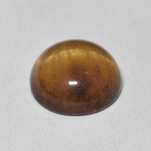 Olho de Tigre Castanho médio Natural 3.57ct, Redondo, Opaco