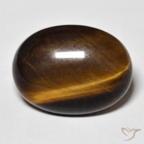 14.23ct Natural Medium Dark-Brown Olho de Tigre, oval, Opaco