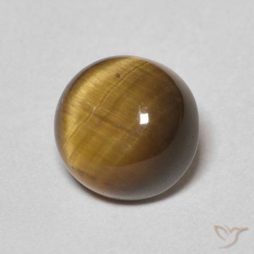 Olho de Tigre Castanho médio Natural 1.53ct, Redondo, Opaco