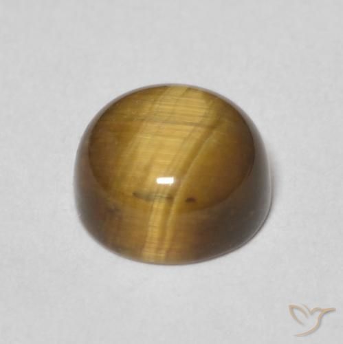 Olho de Tigre Castanho médio Natural 1.53ct, Redondo, Opaco
