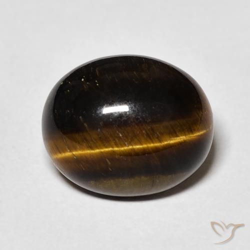 4.79ct Natural Medium Dark-Brown Olho de Tigre, oval, Opaco