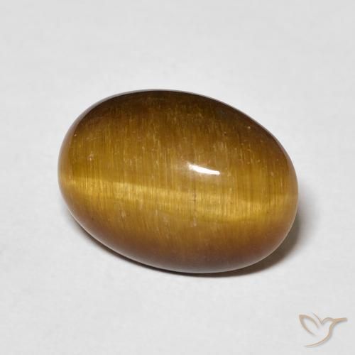 Olho de Tigre Marrom-amarelado Natural 4.52ct, oval, Opaco