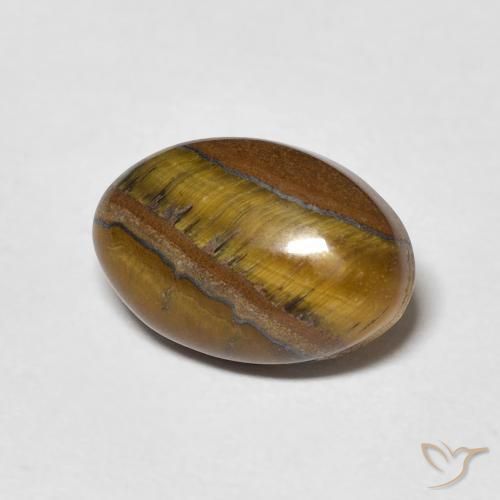 Olho de Tigre Marrom-amarelado Natural 4.24ct, oval, Opaco