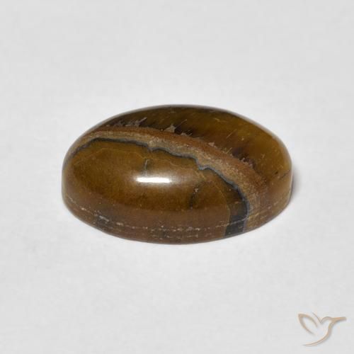 Olho de Tigre Marrom-amarelado Natural 4.24ct, oval, Opaco