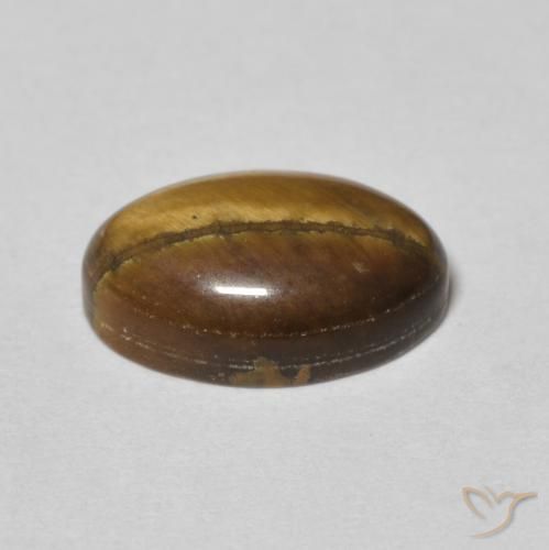 Olho de Tigre Marrom-amarelado Natural 3.78ct, oval, Opaco