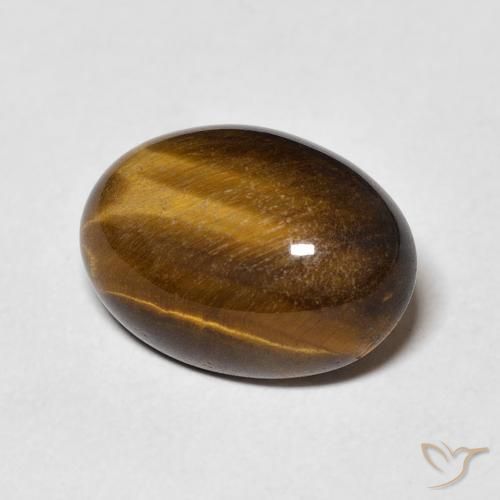 Olho de Tigre Castanho médio Natural 6.35ct, oval, Opaco