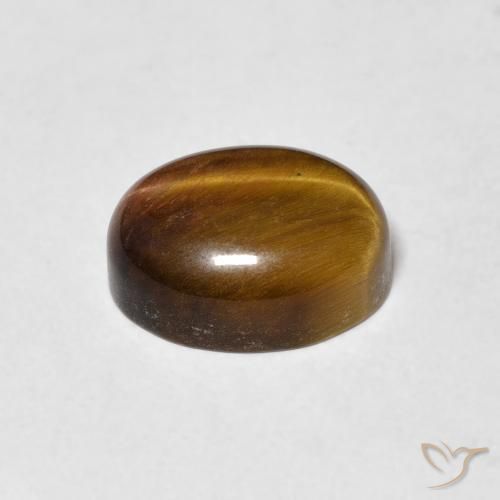 Olho de Tigre Gingerbread Marrom Natural 3.31ct, oval, Opaco