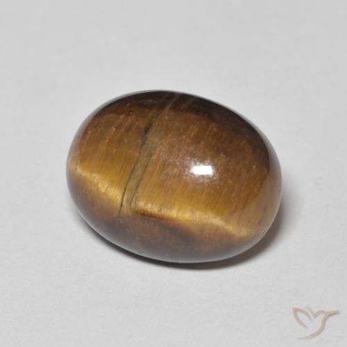 Olho de Tigre Castanho médio Natural 10.44ct, oval, Opaco