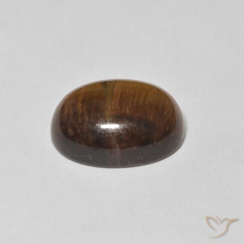 Olho de Tigre Castanho médio Natural 10.44ct, oval, Opaco