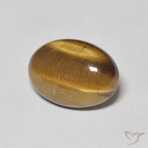 Olho de Tigre Marrom-amarelado Natural 5.46ct, oval, Opaco