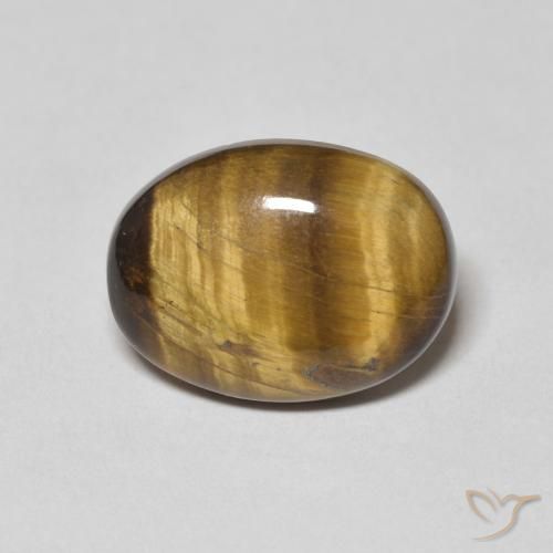 8.10ct Natural Marrom-amarelado Olho de Tigre, oval, Opaco