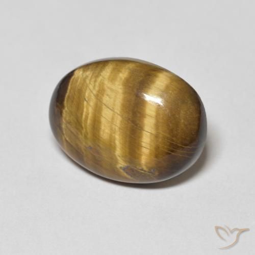 Olho de Tigre Marrom-amarelado Natural 8.10ct, oval, Opaco