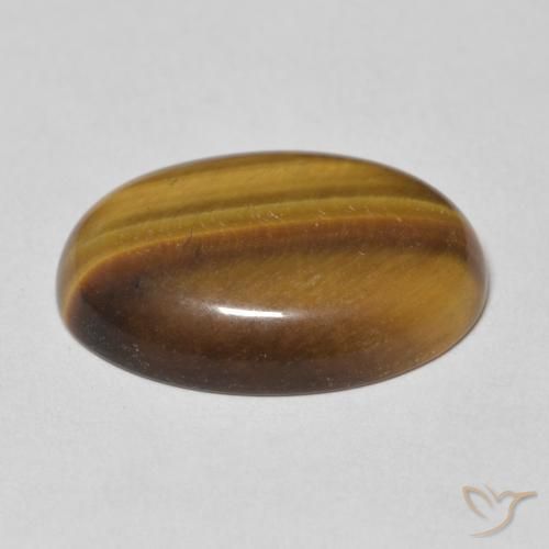 Olho de Tigre Castanho médio Natural 9.15ct, oval, Opaco