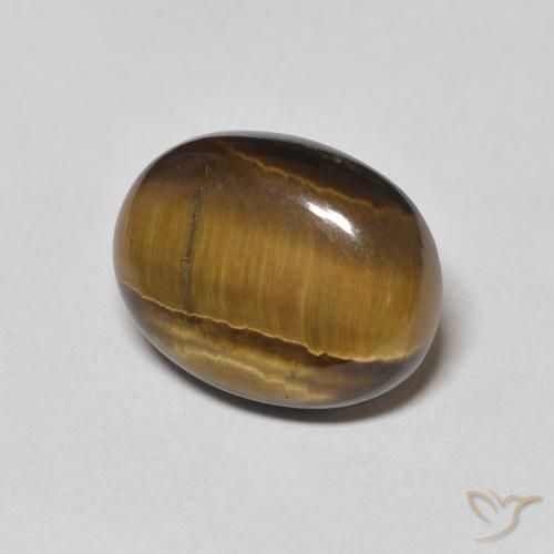 Olho de Tigre Castanho médio Natural 8.99ct, oval, Opaco
