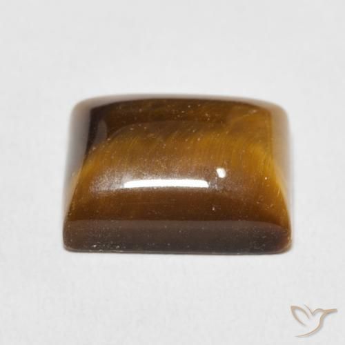 Olho de Tigre Marrom-amarelado Natural 6.02ct, baguete, Opaco