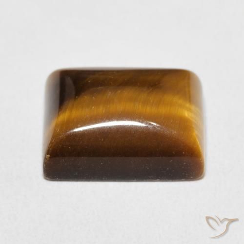 Olho de Tigre Marrom-amarelado Natural 6.24ct, baguete, Opaco