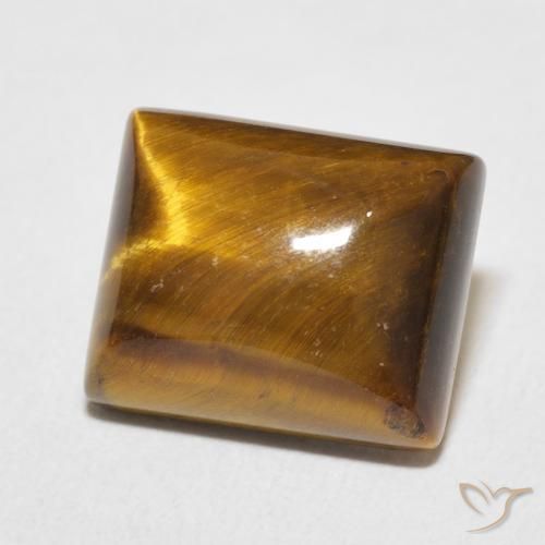 Olho de Tigre Castanho médio Natural 6.23ct, baguete, Opaco