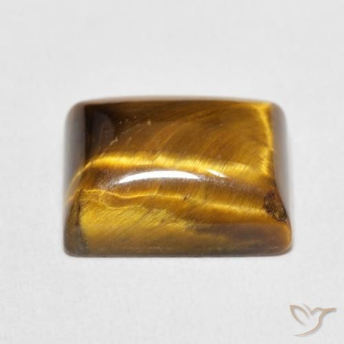 Olho de Tigre Castanho médio Natural 6.23ct, baguete, Opaco